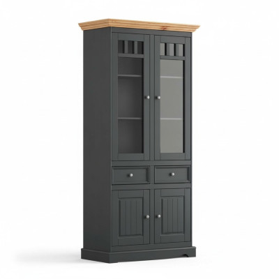 Modern display cabinet handmade solid wood cabinets massive wood glass