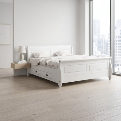 Country Style Luxury Bed Double Bed Double Beds White Beds Bedroom