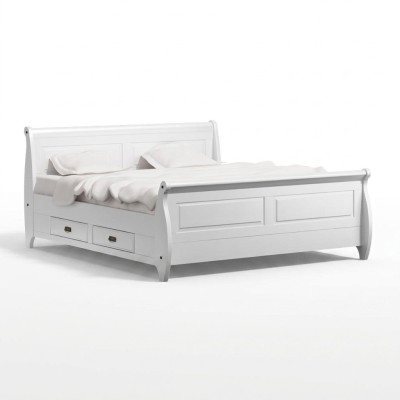 Country Style Luxury Bed Double Bed Double Beds White Beds Bedroom