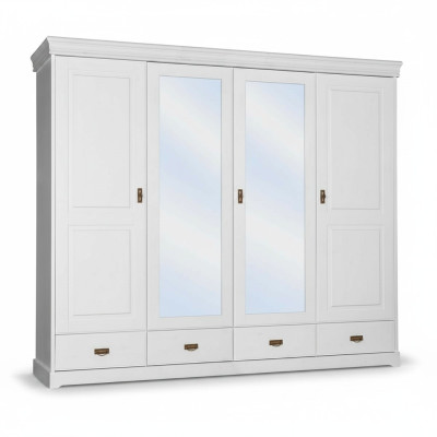 Wardrobe country-style shelf wardrobe clothes cupboards wooden furniture white