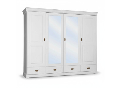Wardrobe country-style shelf wardrobe clothes cupboards wooden furniture white