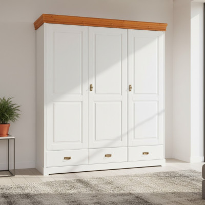 Wardrobes Country Style Wardrobe Clothes Cabinet Wood Cabinet XXL Wardrobe Shelf