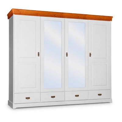 Wardrobe Country Style Closet Clothes Cabinets Wood Furniture White Shelf
