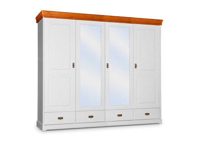 Wardrobe Country Style Closet Clothes Cabinets Wood Furniture White Shelf