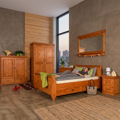 Bedroom set complete design classic bed furniture 5-piece nightstand country style
