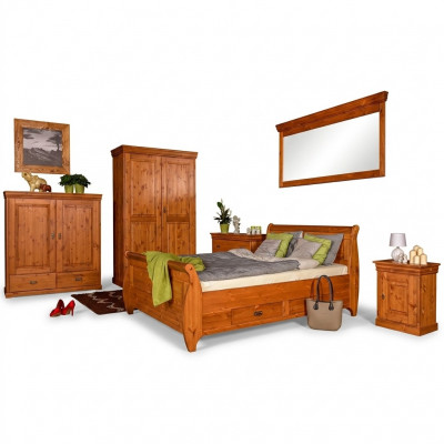 Bedroom set complete design classic bed furniture 5-piece nightstand country style
