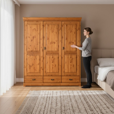 Wardrobe wood bedroom cupboard modern style cabinets multi-purpose shelves