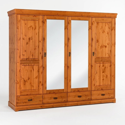 Wardrobe country style furniture cabinet wood bedroom cabinets brown new