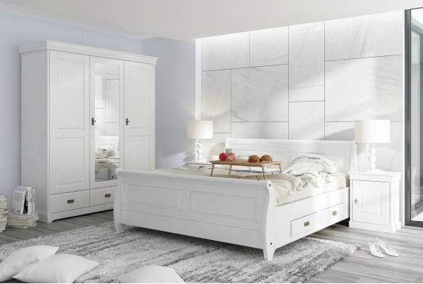 Bedroom set bed nightstand wardrobe hotel beds wood design 4-piece set.