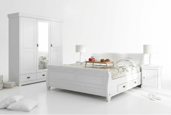 Bedroom set bed nightstand wardrobe hotel beds wood design 4-piece set.