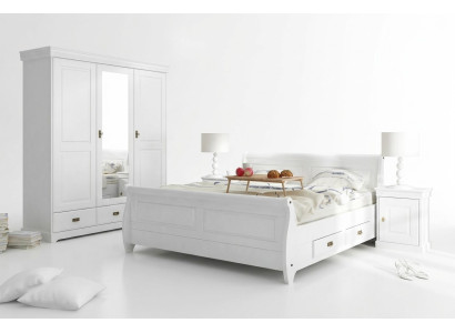 Bedroom set bed nightstand wardrobe hotel beds wood design 4-piece set.