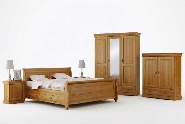 Design bedroom sets complete bed wardrobe nightstand 5-piece set