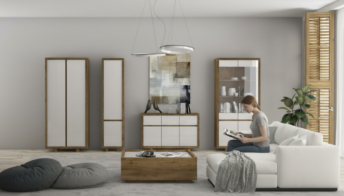 Living room set display cabinet chest of drawers wall units cabinets table furniture wood 4-piece set