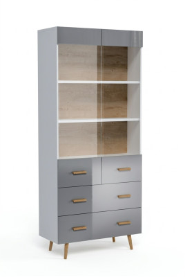 Display sideboard cabinet shelf modern style living room collection grey showcases