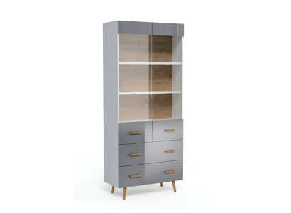 Display sideboard cabinet shelf modern style living room collection grey showcases