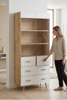 Modern cabinets, wardrobe, wall unit, bookshelf, shelf, display cabinet - Model Brillo