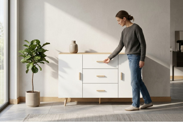 Dresser Shelf 140cm Cabinets Shelves Storage High Gloss New Dresser Sideboard