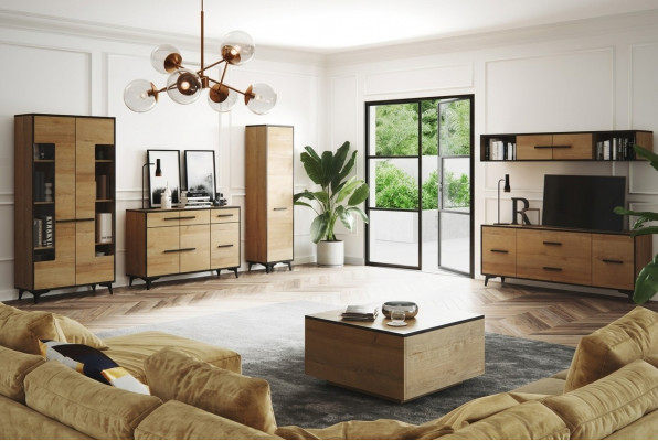 Dresser Cabinet TV Stand Shelf Living Room 6-piece Furniture Wall Unit Living Room Walls Set