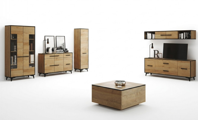 Dresser Cabinet TV Stand Shelf Living Room 6-piece Furniture Wall Unit Living Room Walls Set
