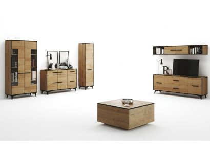 Dresser Cabinet TV Stand Shelf Living Room 6-piece Furniture Wall Unit Living Room Walls Set