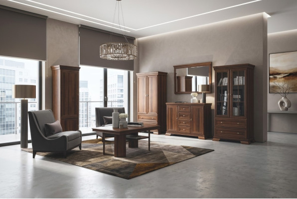 Cabinet Display Sideboard 4-piece Wooden Furniture Shelf Living Room Wall Unit Set Group
