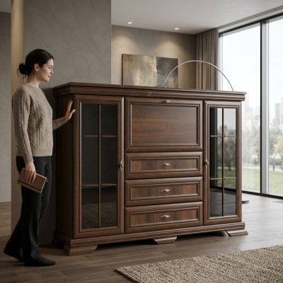 Living room cabinet 158cm XXL low boards sideboard wooden dresser sideboard dressers
