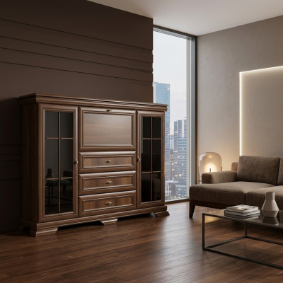 Living room cabinet 158cm XXL low boards sideboard wooden dresser sideboard dressers