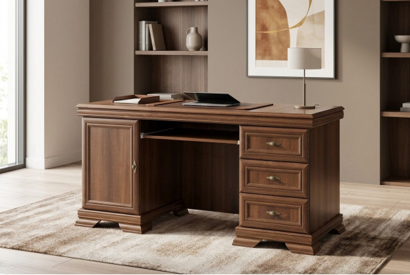 Tables Office Handcrafted Solid Wood Furniture Wood Office Desk Classic Table