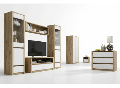 Design Living Room Set Display Cabinet 2x Sideboard Wall Unit Wall Shelf Cabinet 4-piece.