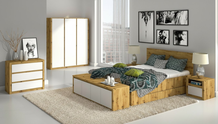 Design bedroom luxury bed nightstand dresser 6-piece bedroom set hotel