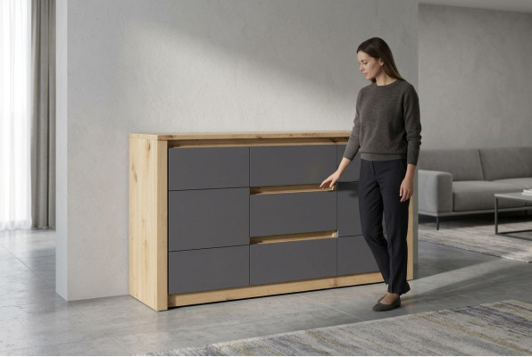Design living room furniture sideboard wood dresser modern high cabinet new