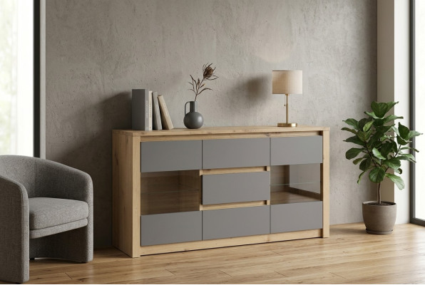 Design living room furniture sideboard wood dresser modern high cabinet new