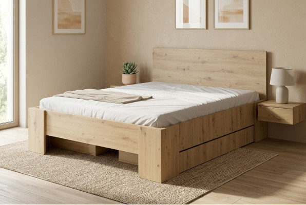 Luxury furniture design double hotel wood box bedroom beds bed frame new