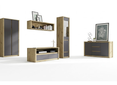 Wall units, sideboard, lowboard, side cabinet, living room sideboard, shelf 5-piece set