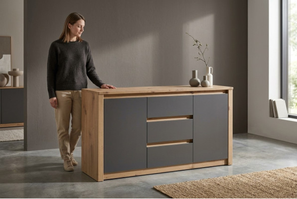 Living room shelf wood luxury designer sideboard side low board sideboard