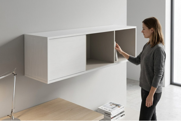 Modern shelf for living room, wooden bookshelf, wall shelf, new Siena Mati