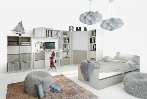 Children's room youth room set bed wardrobe closet desk new 7-piece