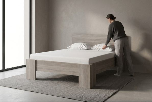 Luxury design furniture bedroom wooden bed country house style beds double wood