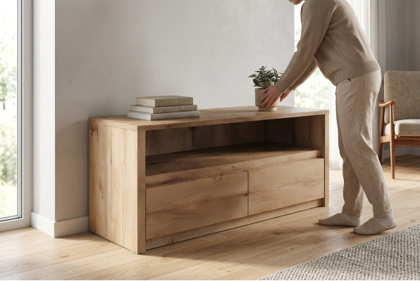 Loft Cabinet Living Room Shelf Luxury RTV TV Sideboard Dresser Side Low Board