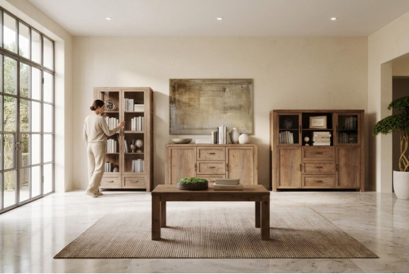 Living room furniture set designer living room bookcase chest of drawers display cabinet 3 pieces. New
