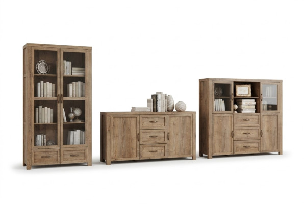 Living room furniture set designer living room bookcase chest of drawers display cabinet 3 pieces. New