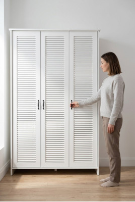 Wardrobe Art Deco Style Cabinets White Country Furniture Bedroom Closet