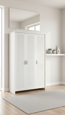Wardrobe Art Deco Style Cabinets White Country Furniture Bedroom Closet