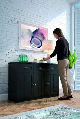 Country house green chests of drawers made of wood sideboard buffet tall cabinet chest of drawers buffet