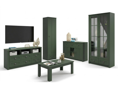 Living room complete set country house furniture set 5-piece. Wood wall unit sideboard table
