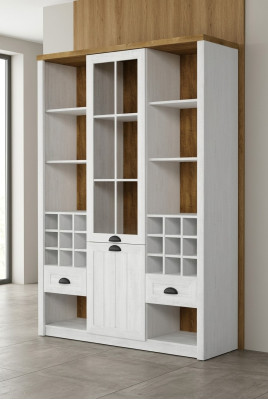 Showcase Glass Bar Cabinet House Book Cabinets Wall Shelf Wood Display Case Furniture XXL