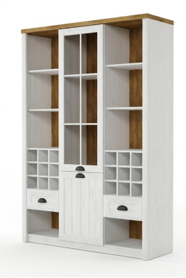 Showcase Glass Bar Cabinet House Book Cabinets Wall Shelf Wood Display Case Furniture XXL