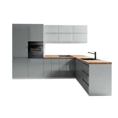 Modern kitchen L-shaped kitchen cabinet design furniture custom-made kitchen unit gray
