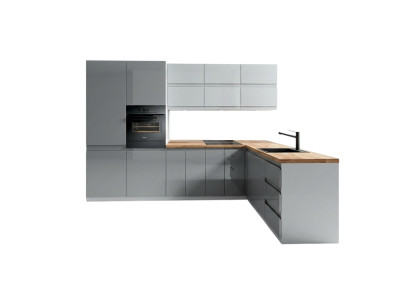 Modern kitchen L-shaped kitchen cabinet design furniture custom-made kitchen unit gray
