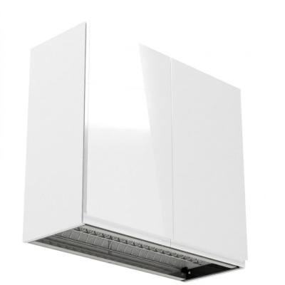 Wall-mounted cabinet for dishes, wall-mounted cabinet interior, kitchen light, kitchen.